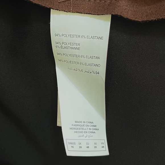 NWT-Addition Elle-Faux Suede Caramel Brown Midi Pencil Skirt-Size 16 - Picture 7 of 9